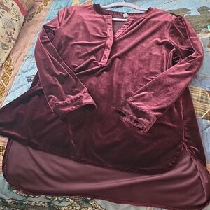 Cato Burgundy Velvet Top